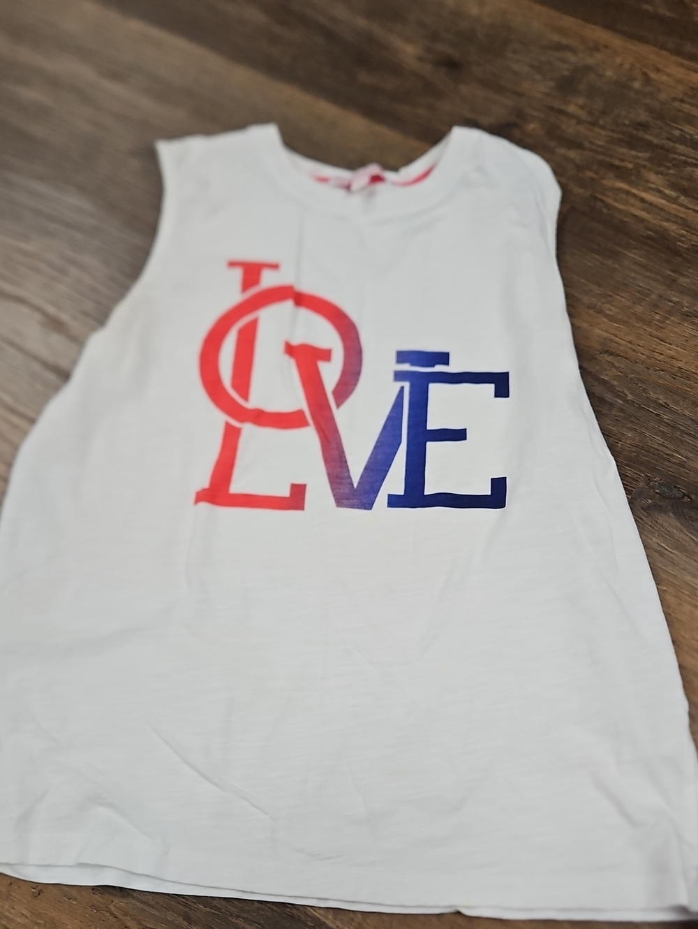 P.J. Salvage White Tank with Red-to-Blue LOVE Graphic